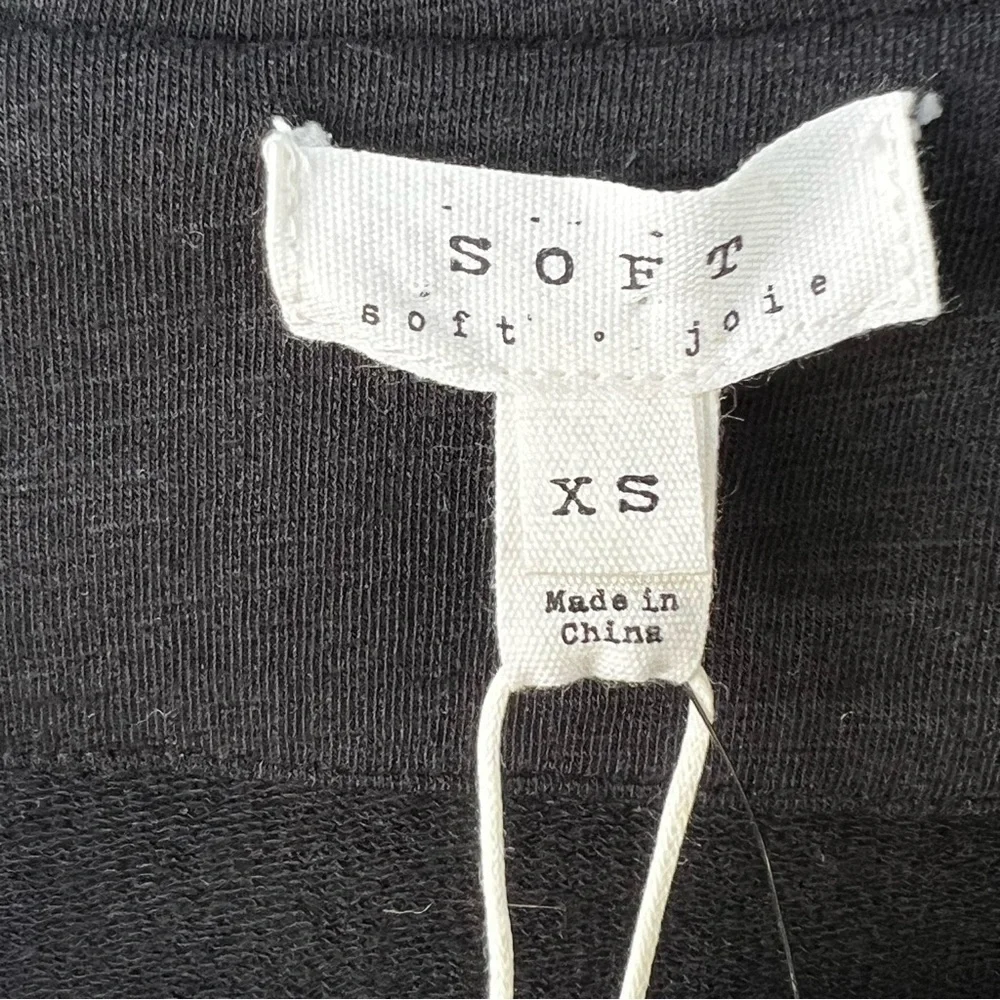 JOIE SOFT BLACK ZIP UP SWEATSHIRT SIZE XS NEW WITH TAGS RETAIL $188.